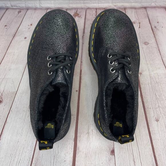Dr. Martens 1461 Quad Faux Fur Lined Metallic Platform Derby Shoes Women's Sz 7 - Picture 8 of 11